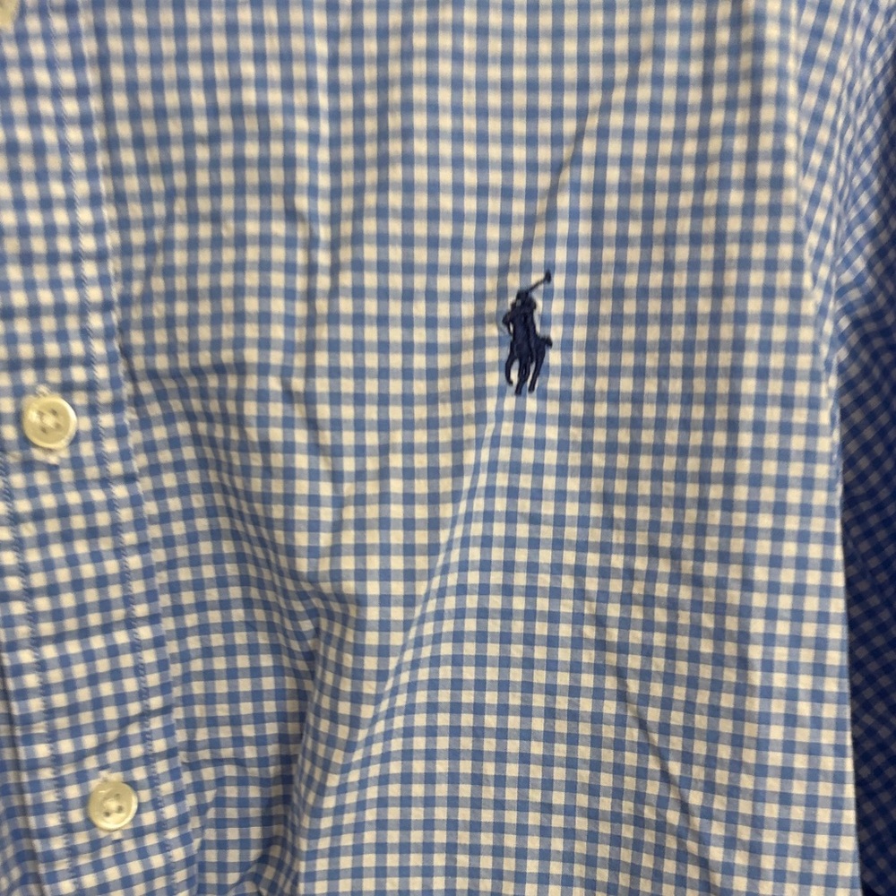 Polo by Ralph Lauren Men's Navy and White Gingham Shirt - Picture 3 of 4